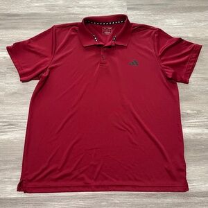 Adidas Maroon Mens XL AEROREADY Performance Lightweight Regular Fit Golf Polo
